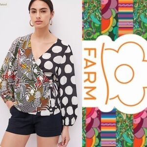 anthropologie farm Rio tropical print wrap top